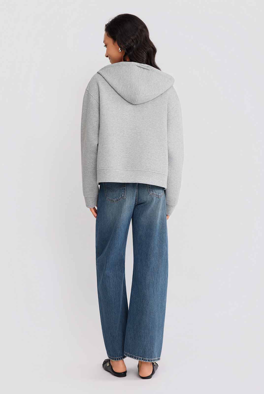 ASOBIO Hooded Drawstring Sweat Jacket