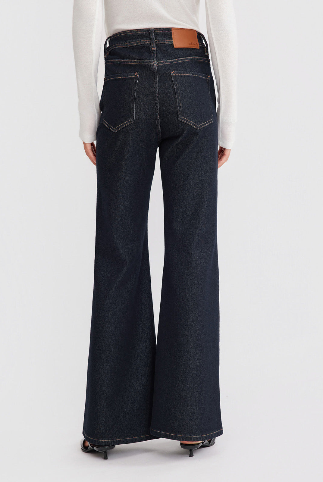 ASOBIO Mid-High Waist Flared Skinny Jeans