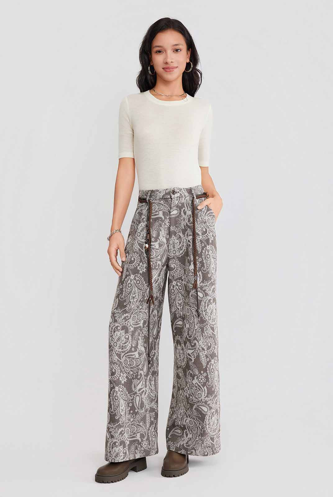 ASOBIO Paisley Print Pants