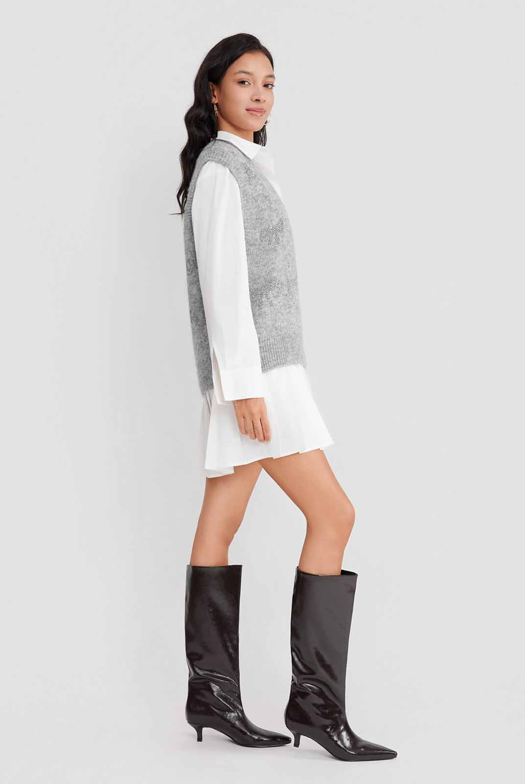 ASOBIO Bow-Pattern Knit Vest