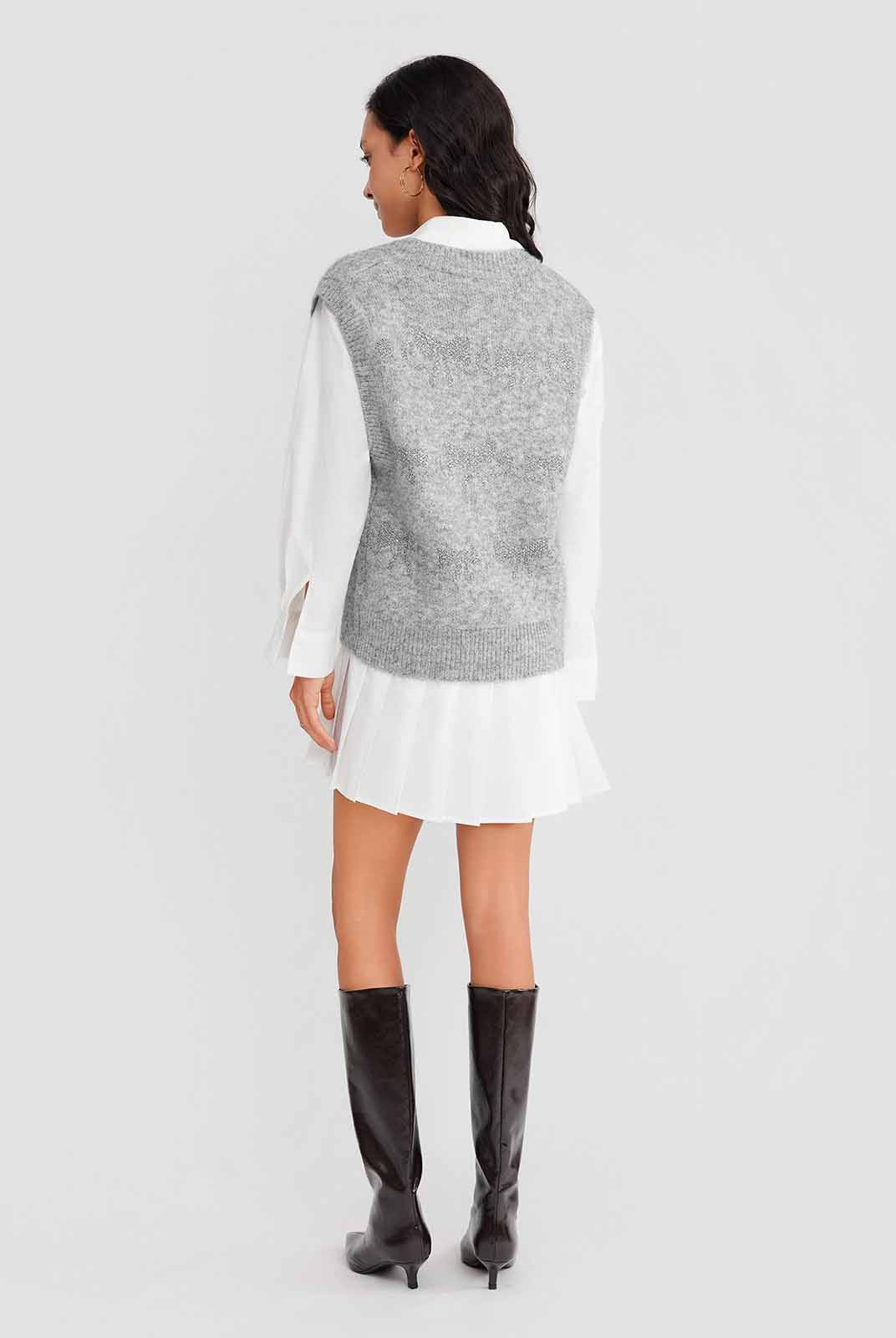 ASOBIO Bow-Pattern Knit Vest