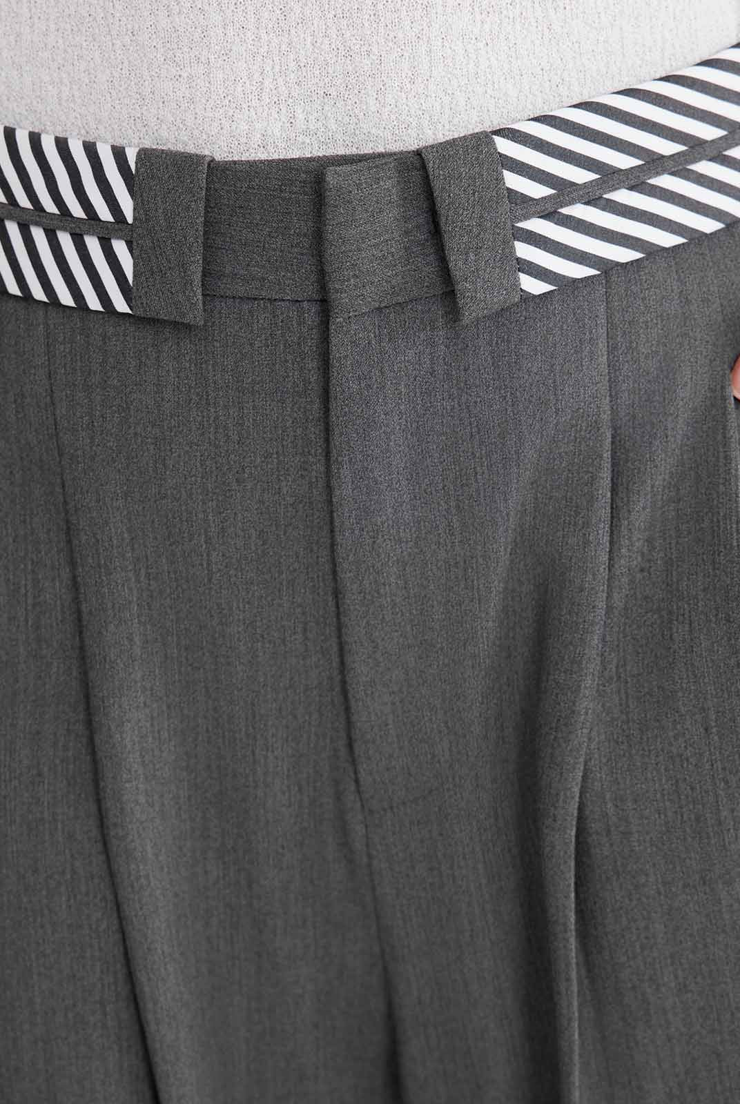 ASOBIO Tailored Contrast Waistband Straight-Leg Trousers