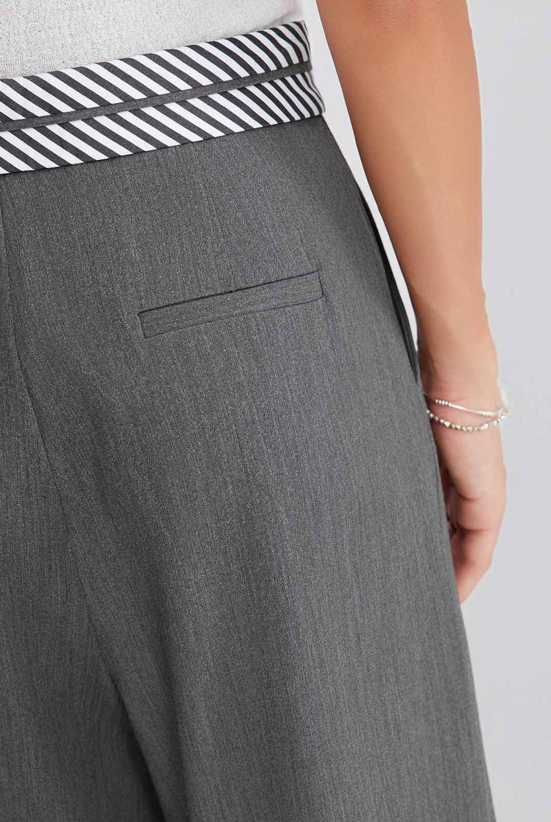 ASOBIO Tailored Contrast Waistband Straight-Leg Trousers