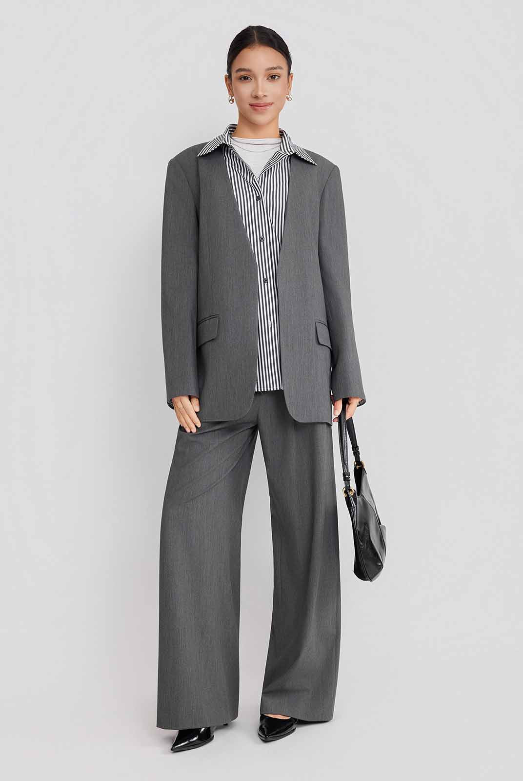 ASOBIO Detachable Collar Relaxed Blazer