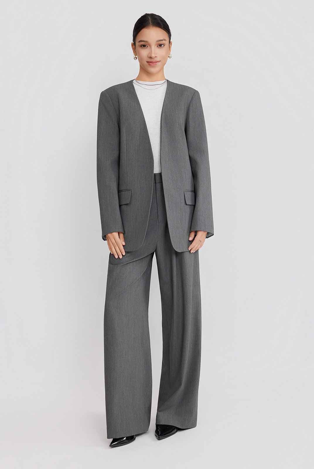 ASOBIO Detachable Collar Relaxed Blazer