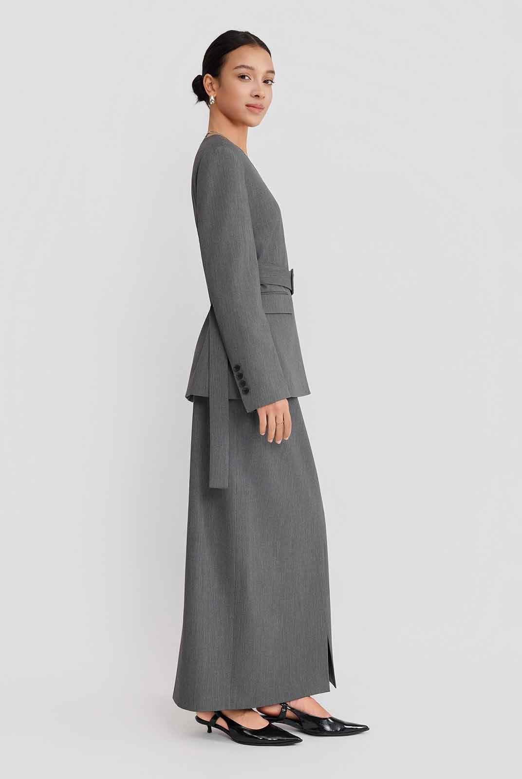 ASOBIO Belted Pullover Blazer