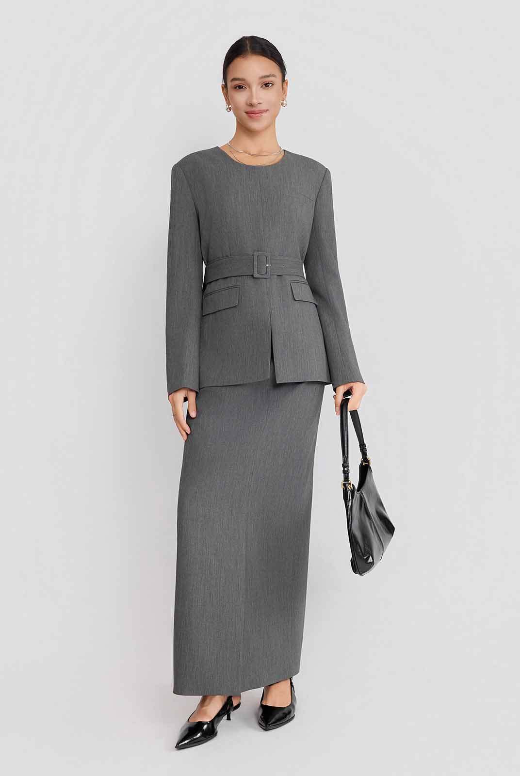 ASOBIO Belted Pullover Blazer