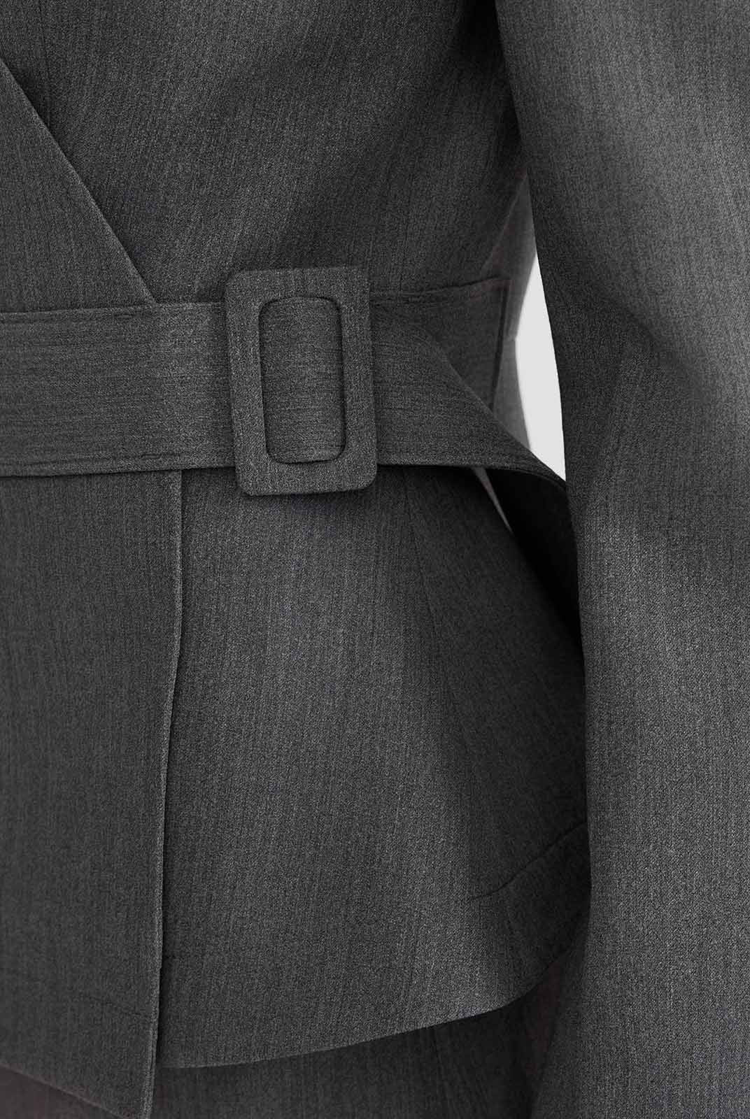 ASOBIO Wrap V-Neck Belted Blazer