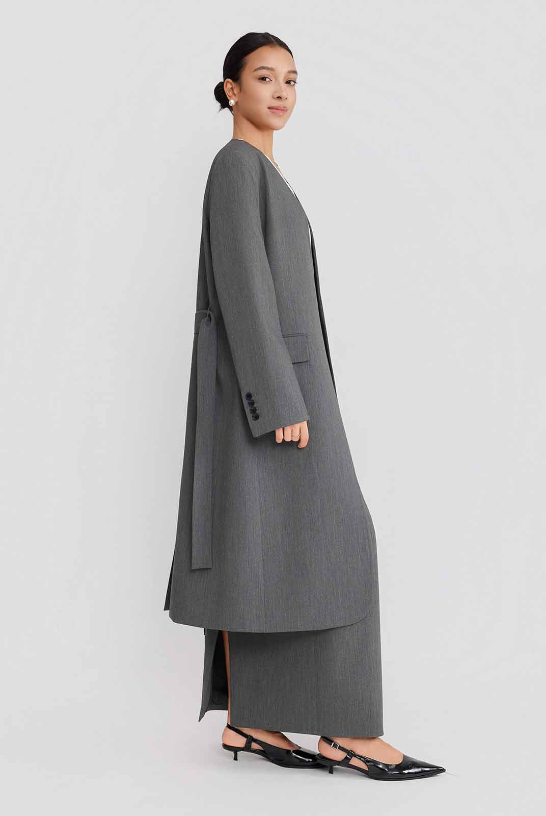 ASOBIO Collarless Open Blazer