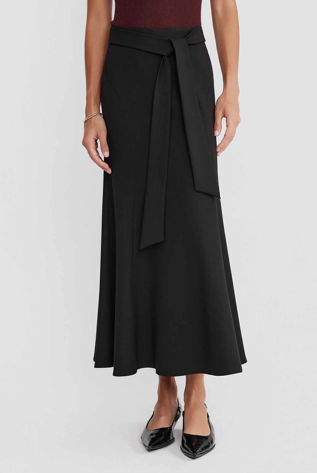 ASOBIO Stretch Knit Tie-Waist Skirt