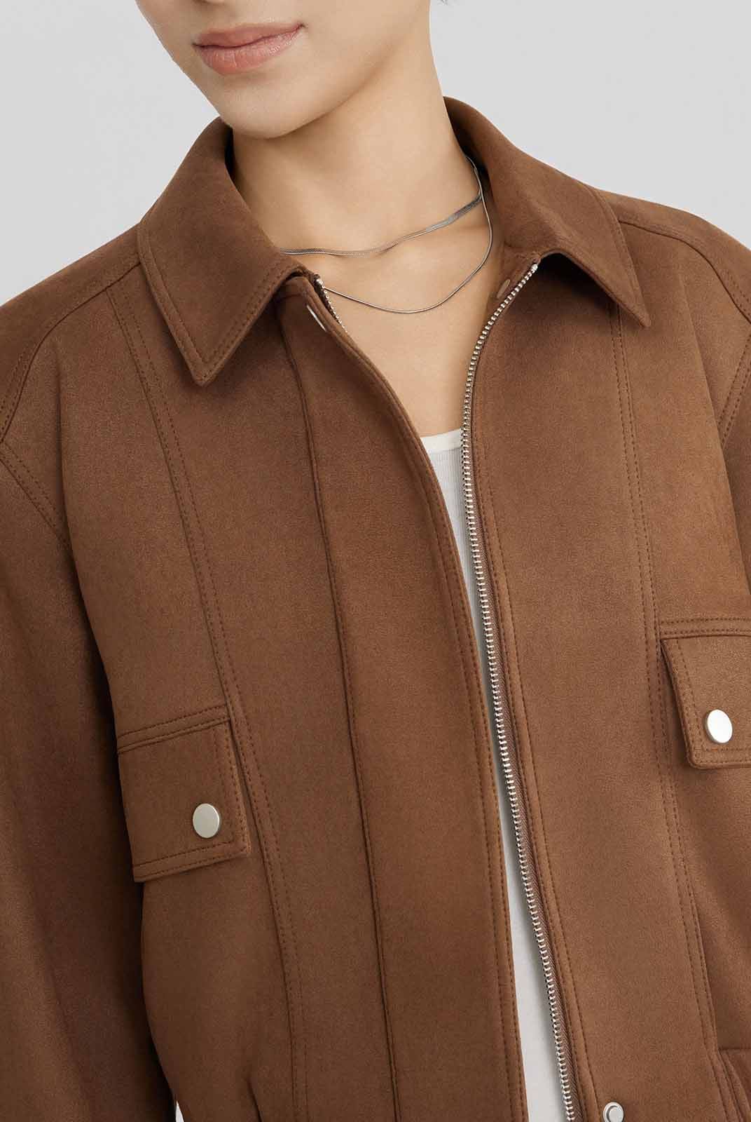 ASOBIO Suede Trucker Jacket