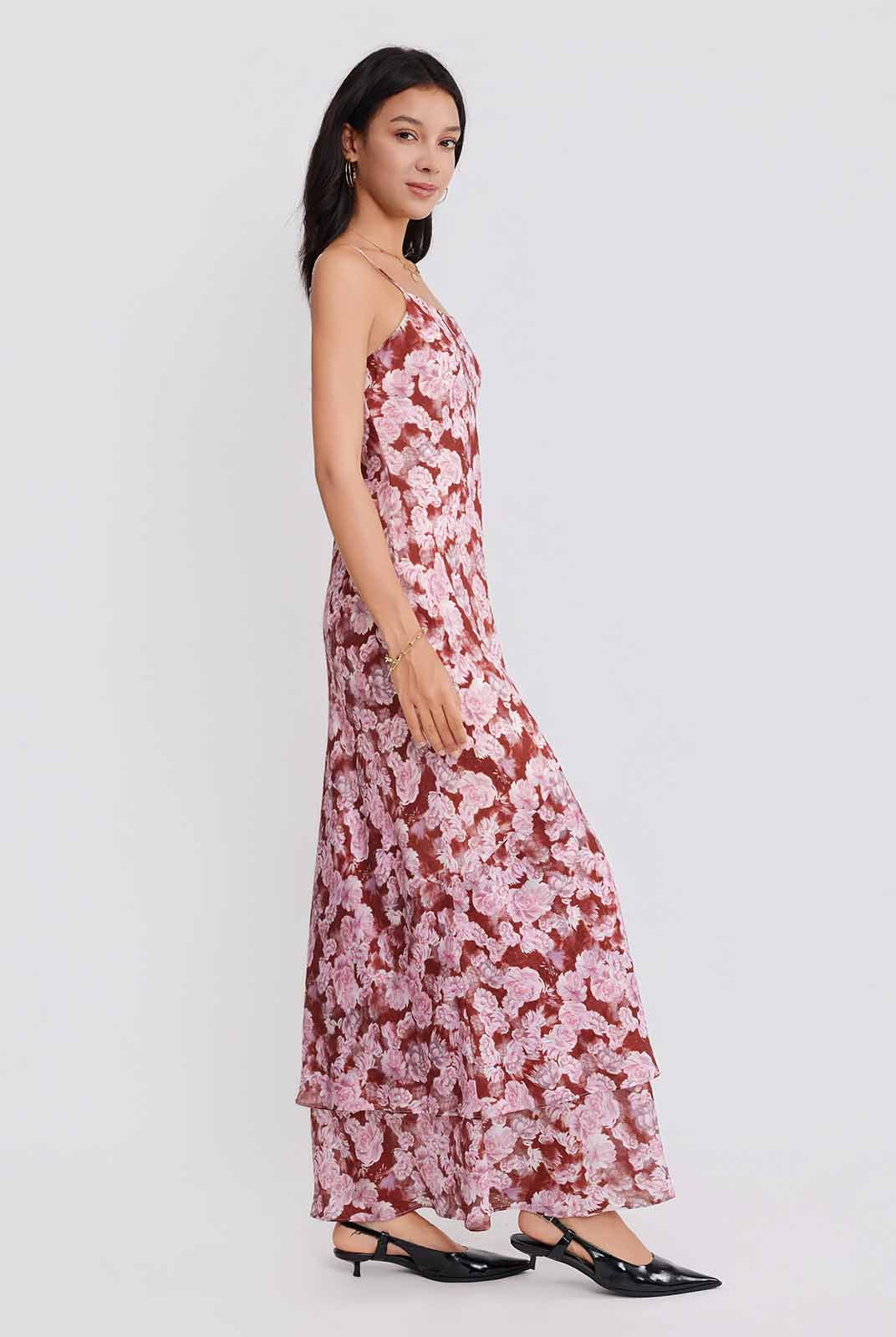 ASOBIO Printed Cami Trumpet Maxi Dress