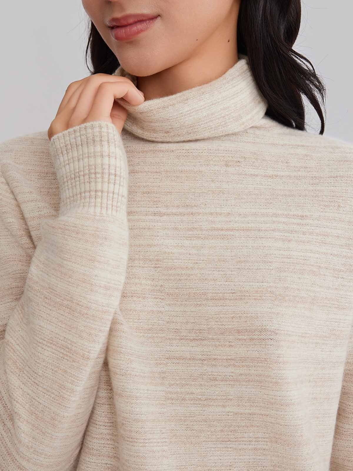 ASOBIO Yak Wool Blend Mélange Pullover Sweater