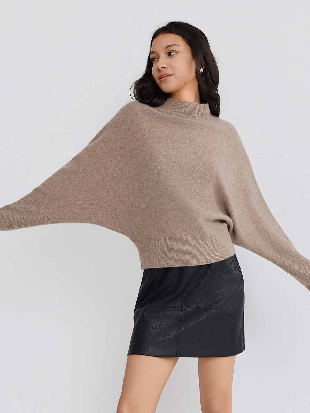 ASOBIO Yak Wool Blend Raglan Pullover Sweater