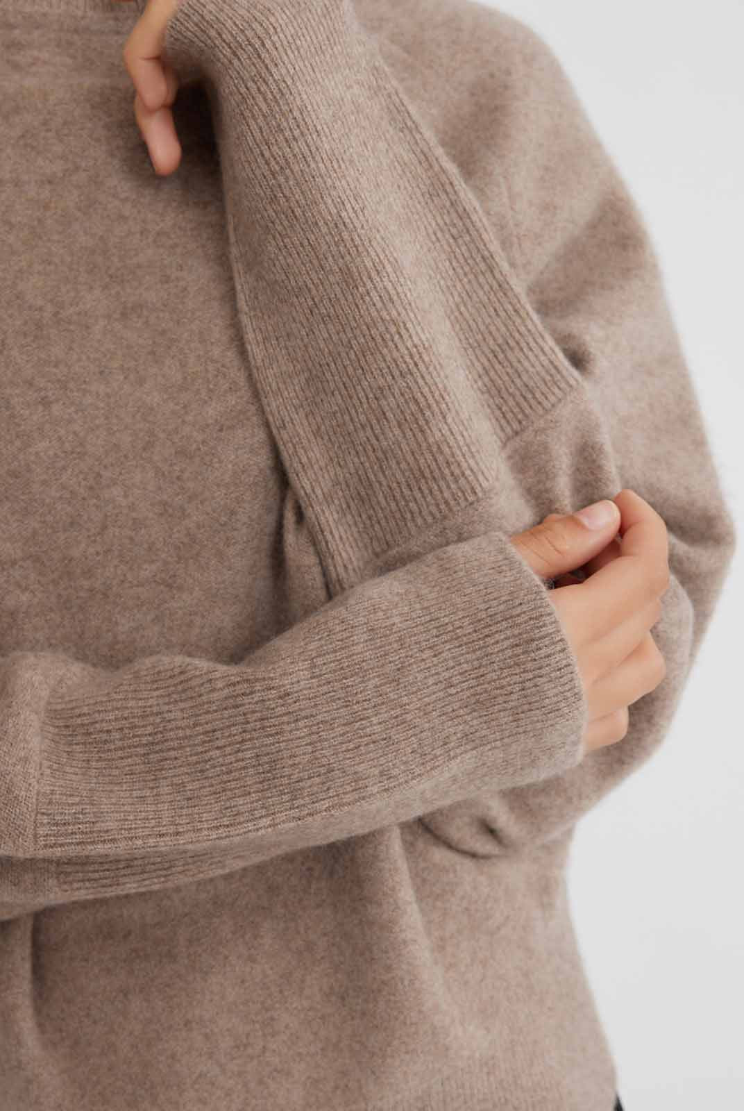 ASOBIO Yak Wool Blend Raglan Pullover Sweater