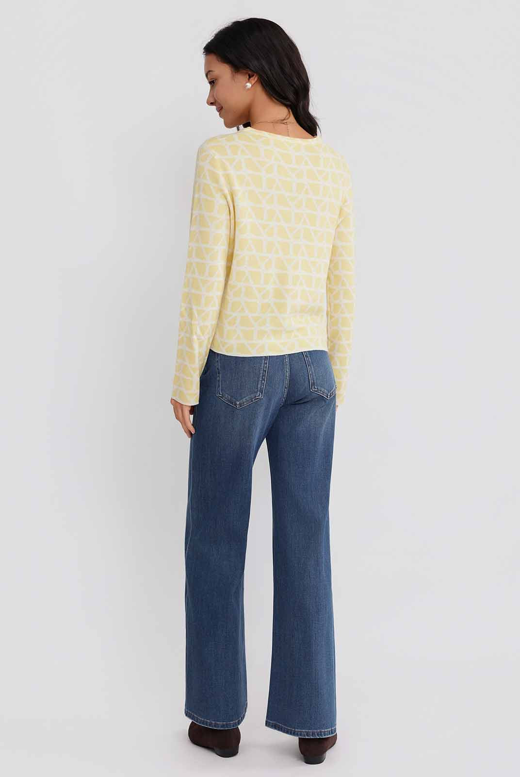 ASOBIO Wool Blend Textured Cardigan