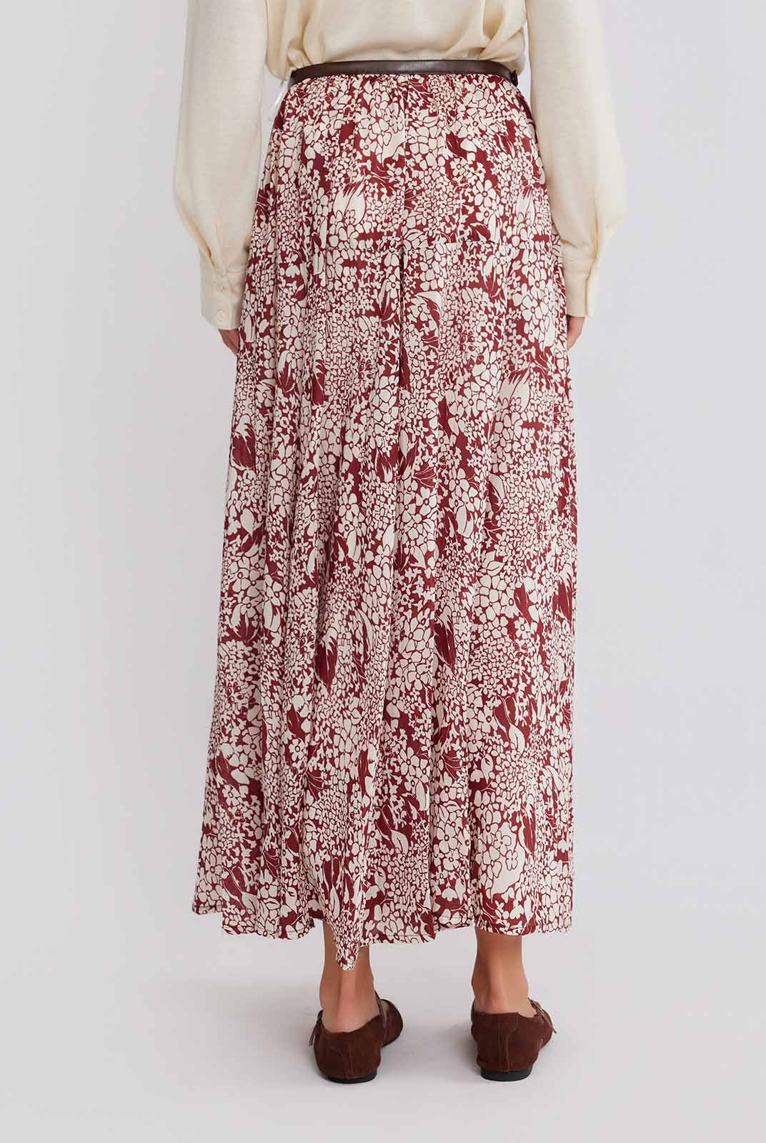 ASOBIO Floral Printed Midi Skirt