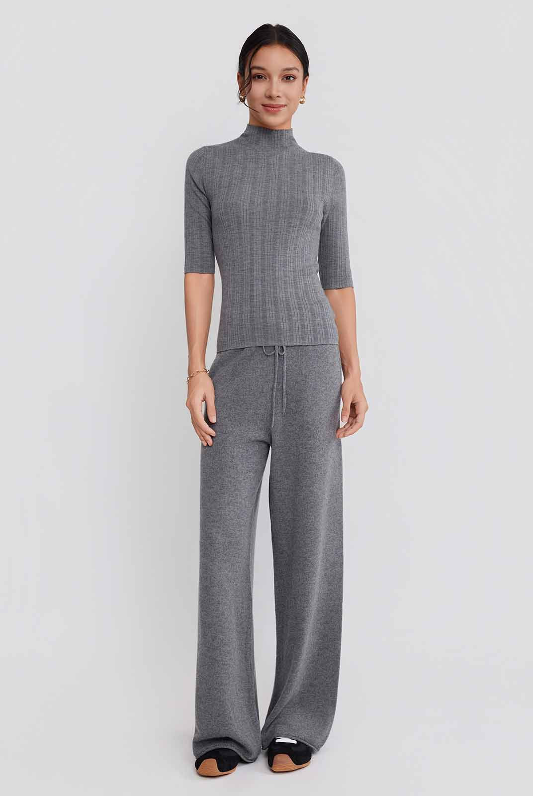 ASOBIO 100% Wool Ribbed Pullover Sweater