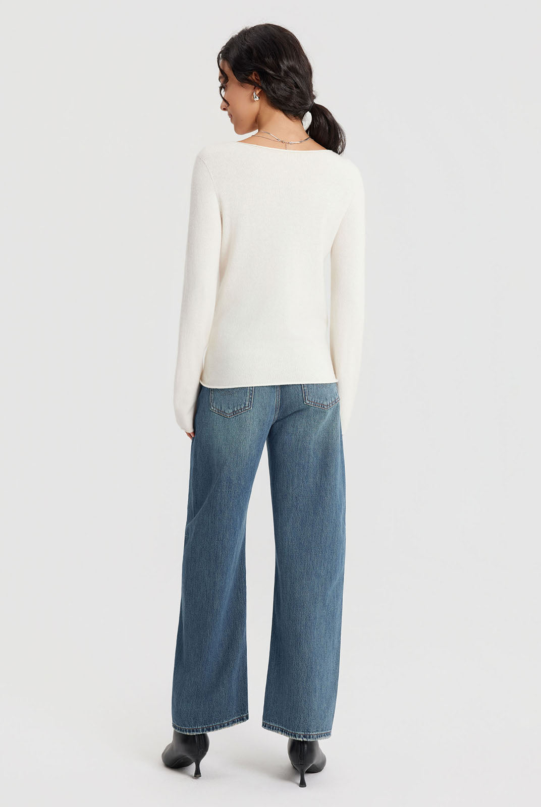 ASOBIO Wool-Cashmere Boatneck Sweater