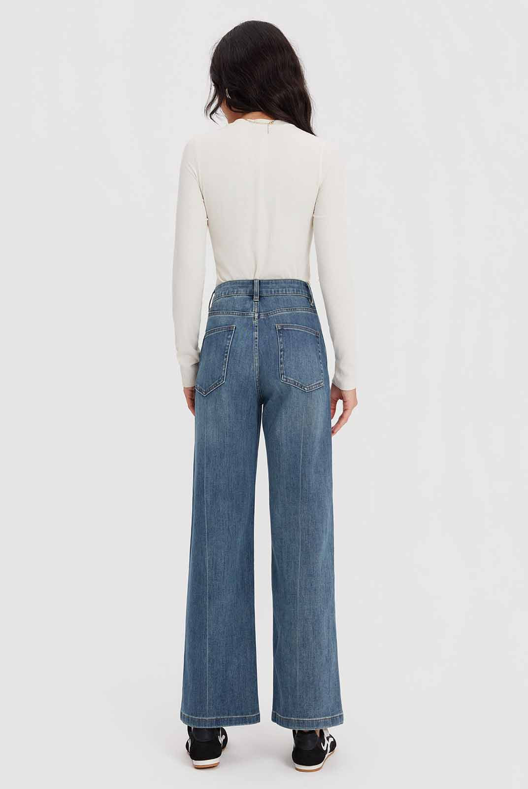 ASOBIO Mid-High Rise Wide-Leg Jeans