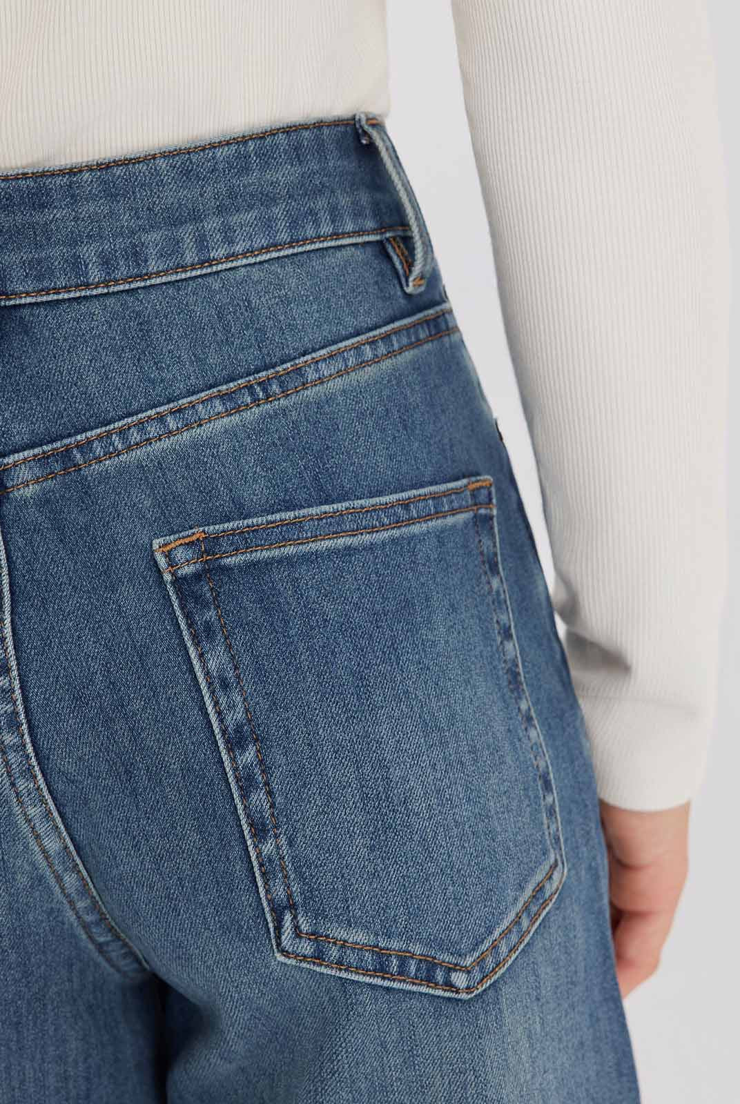 ASOBIO Mid-High Rise Wide-Leg Jeans