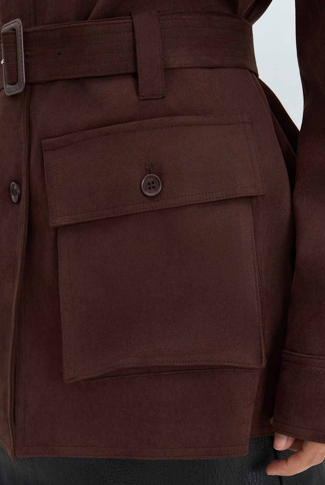 ASOBIO Suede Belted Trucker Jacket