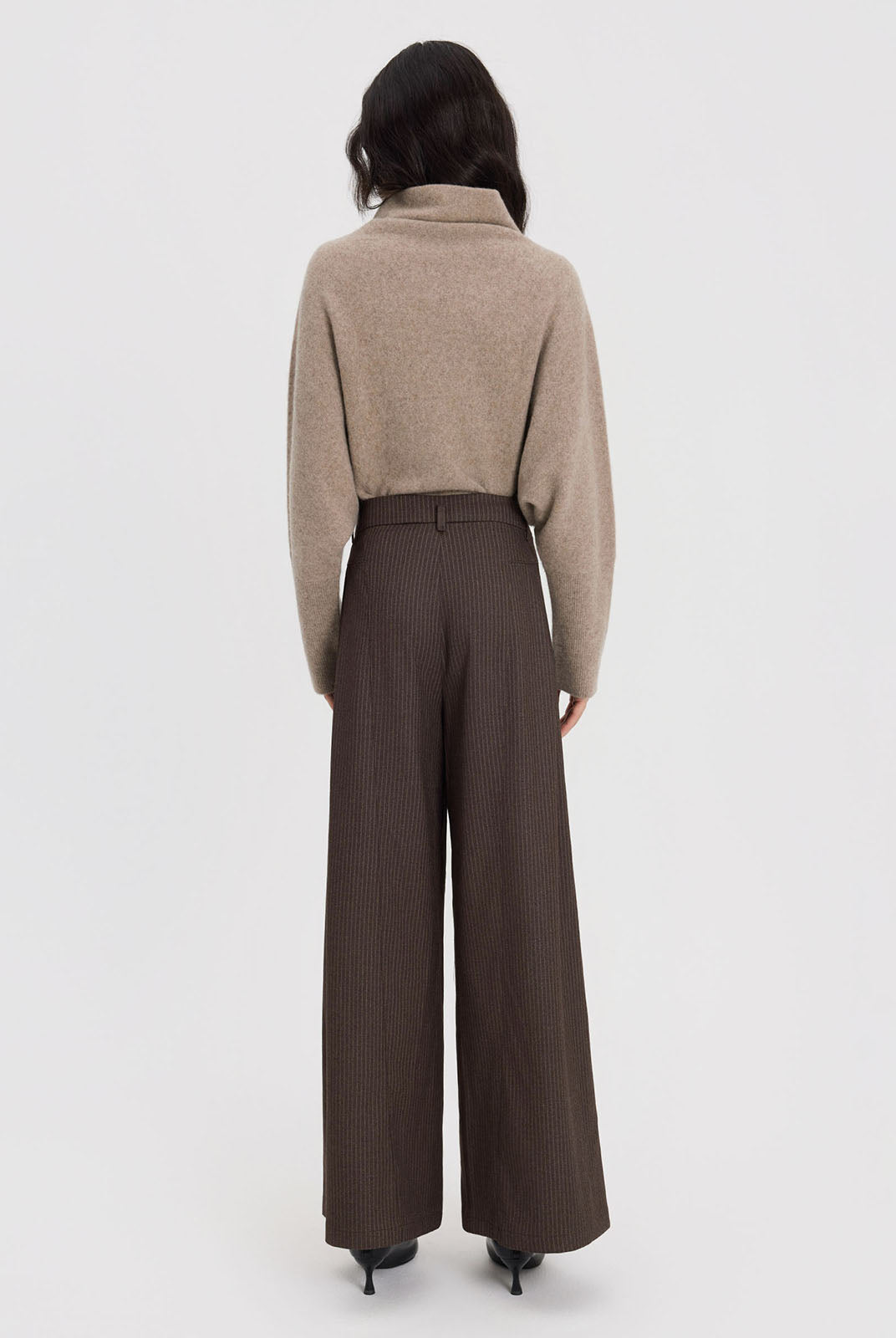 ASOBIO Effortless Pant Pinstripe Wide-Leg Trousers