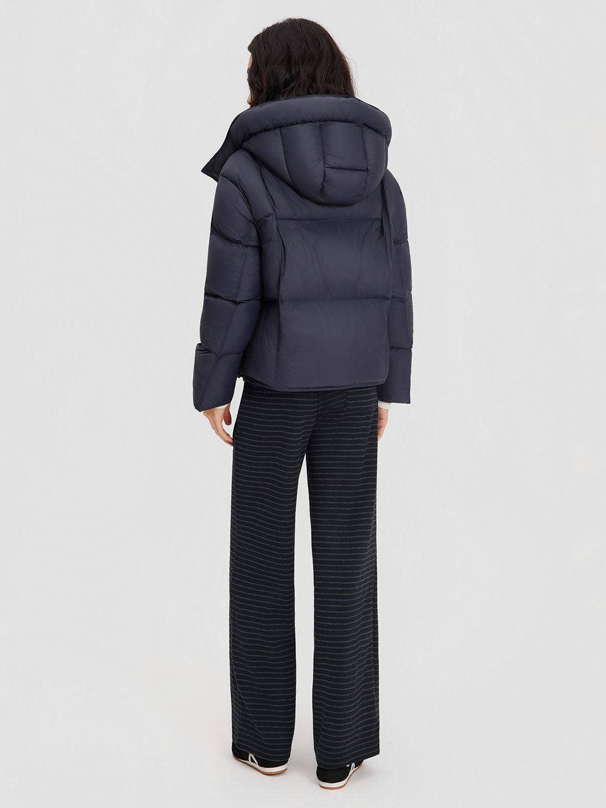 ASOBIO Cropped Hooded Down Puffer
