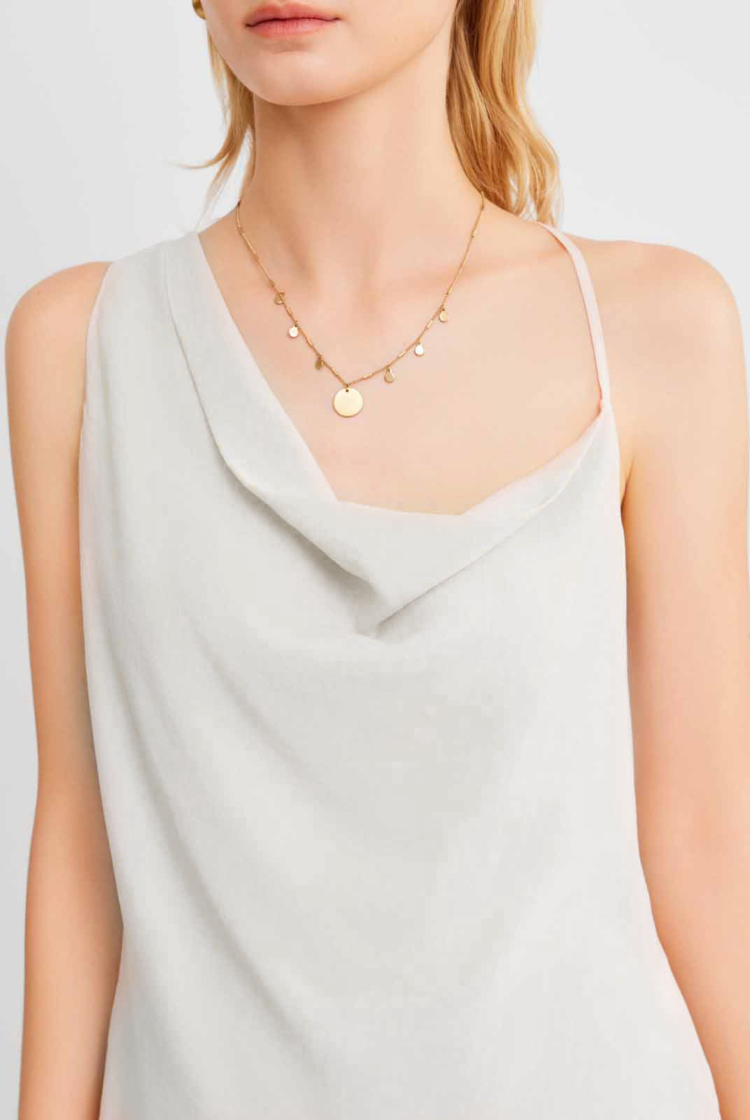Asymmetric Draped Chiffon Cami