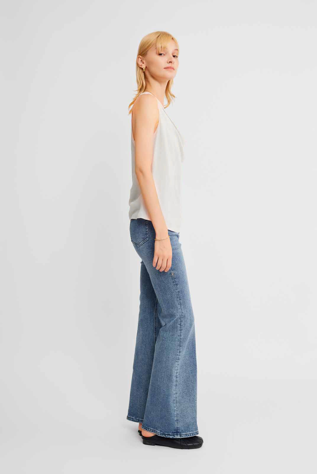 Asymmetric Draped Chiffon Cami