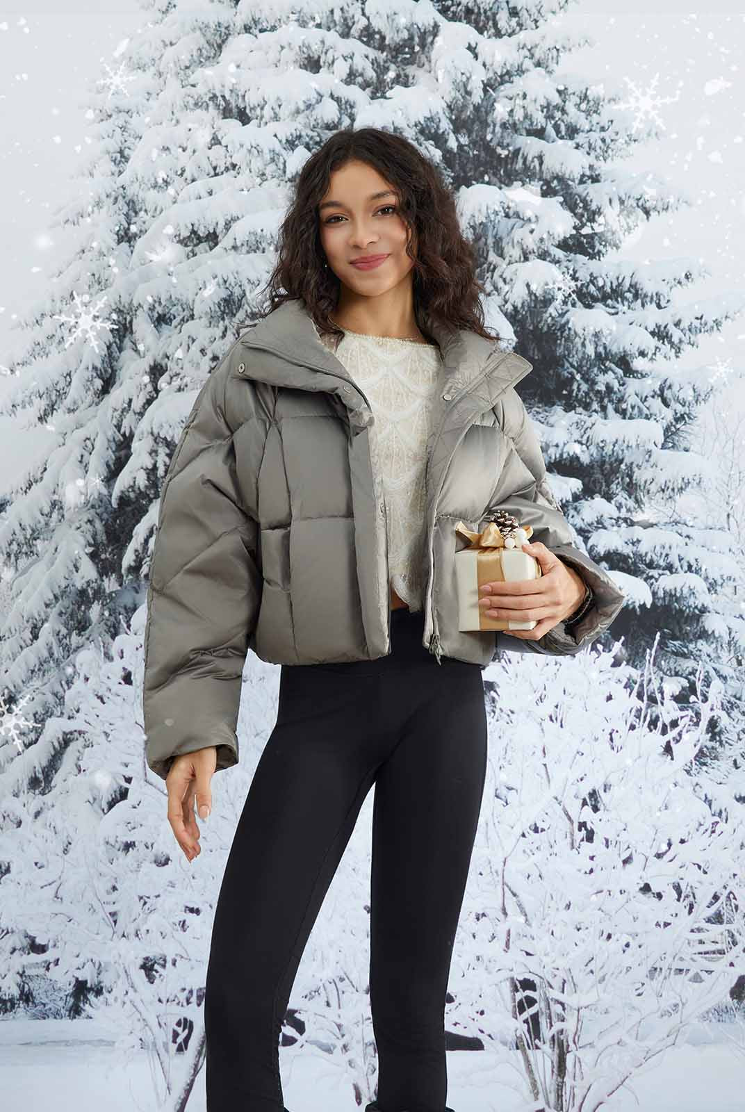 Water-Repellent Stand Collar Puffer