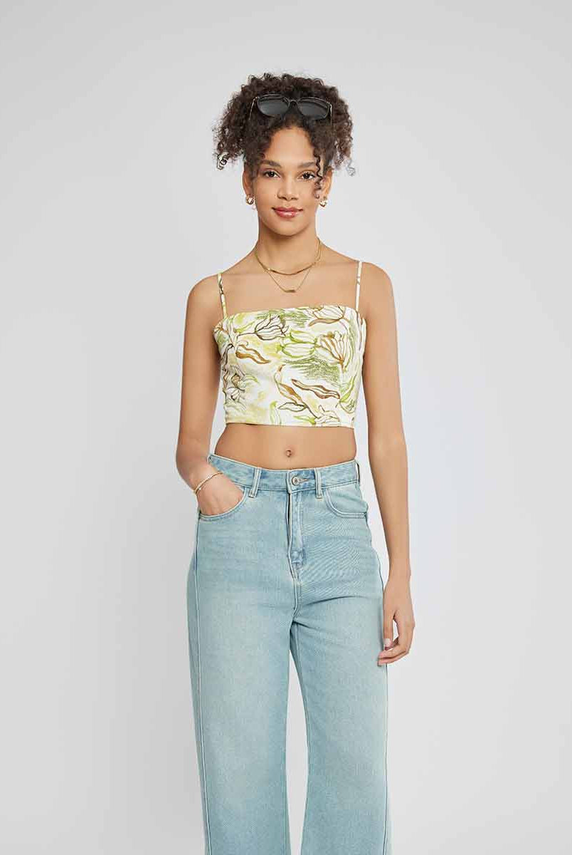 Ramie-Blend Cami with Adjustable Straps