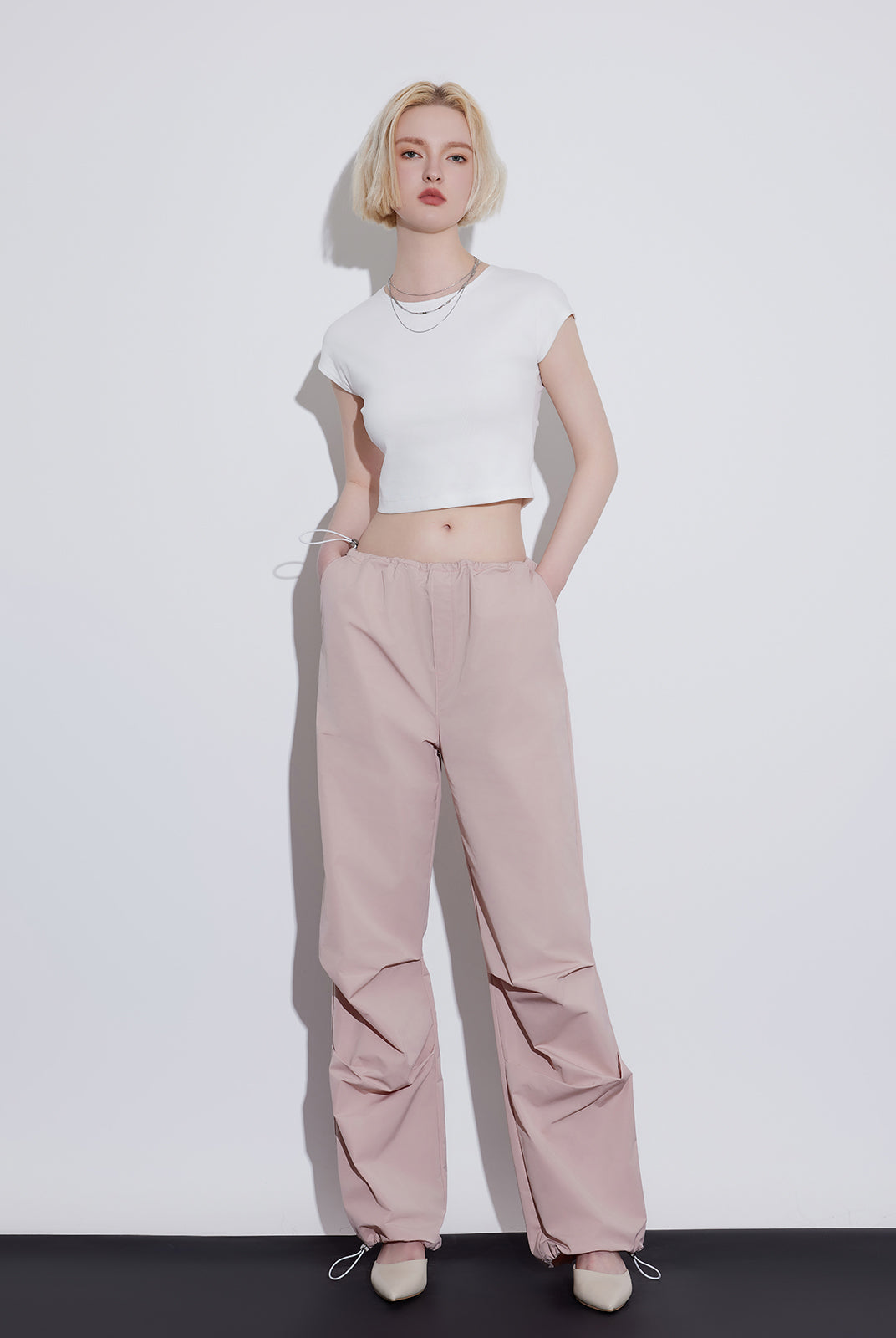 Stylish High-Waisted Utility Parachute Pants