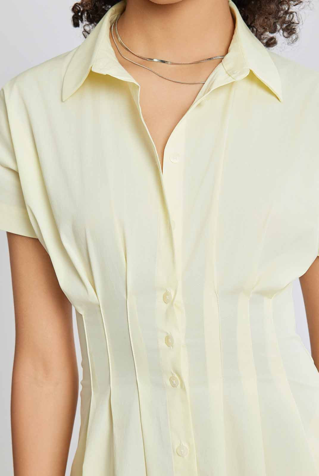 ASOBIO Button-Front Pleated Midi Shirt Dress