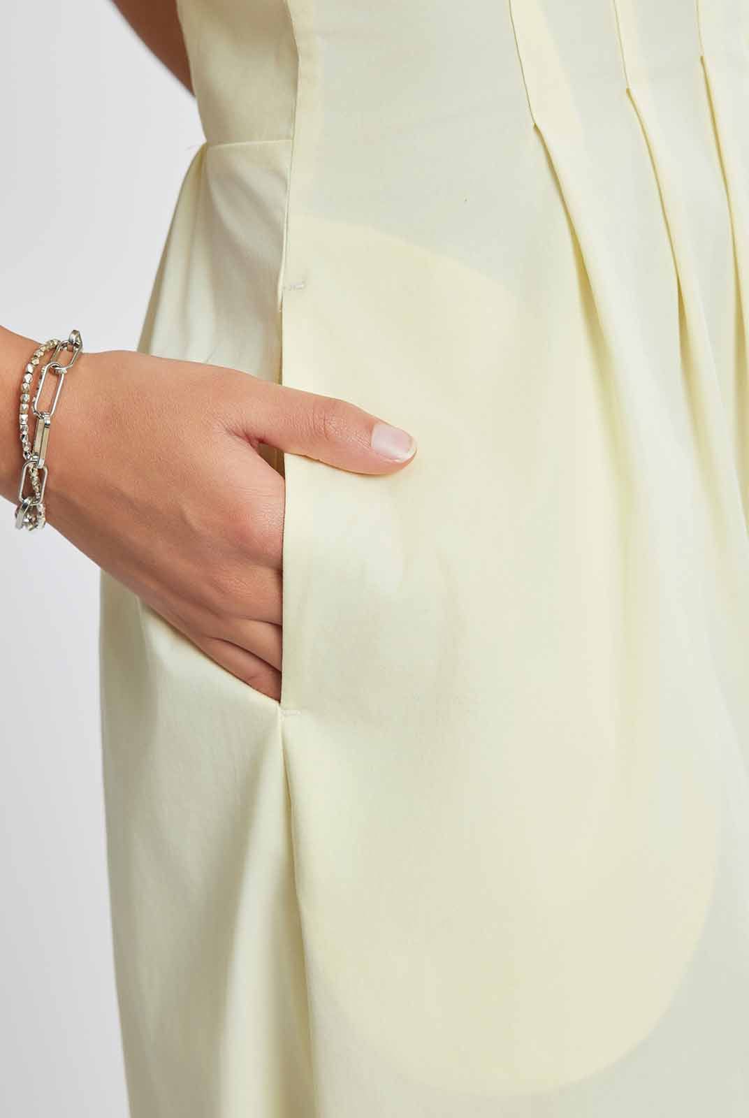 ASOBIO Button-Front Pleated Midi Shirt Dress