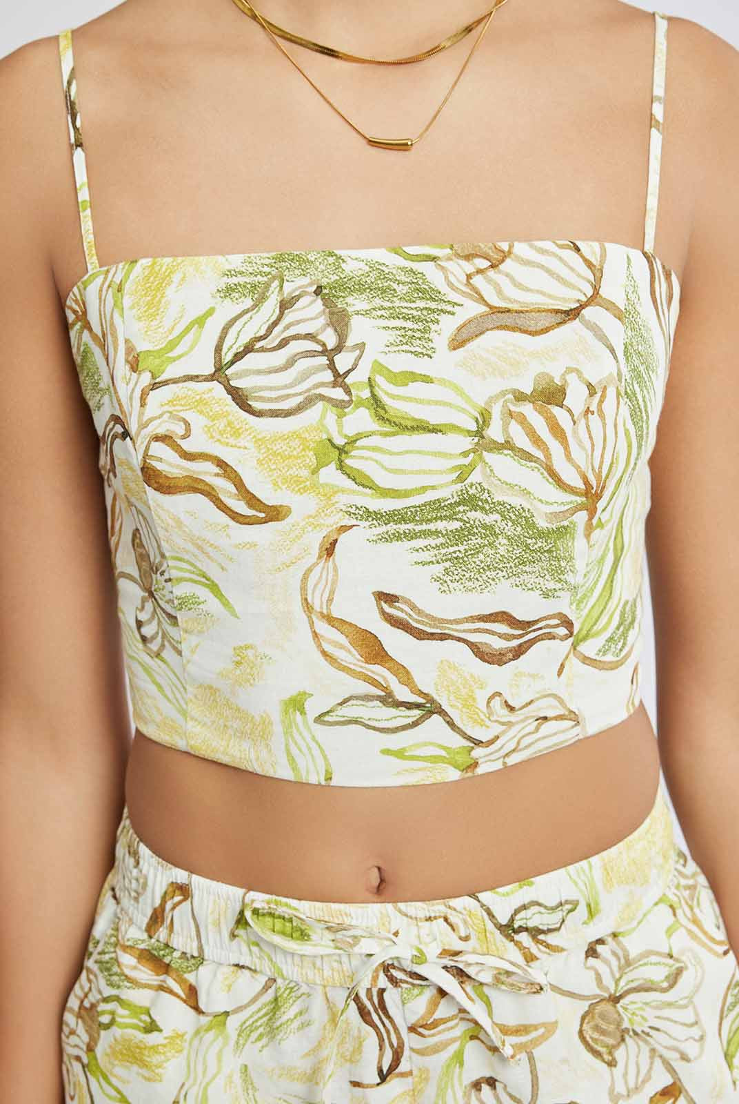 Ramie-Blend Cami with Adjustable Straps