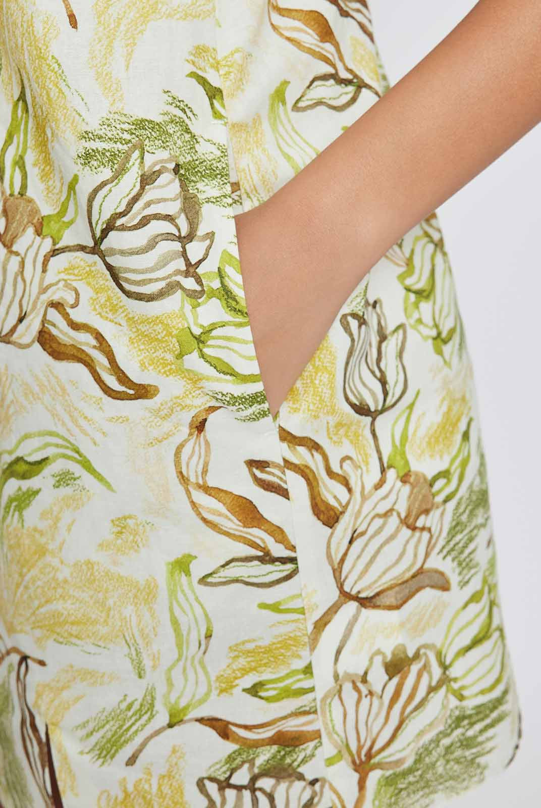 Adjustable Strap Ramie-Blend Skort