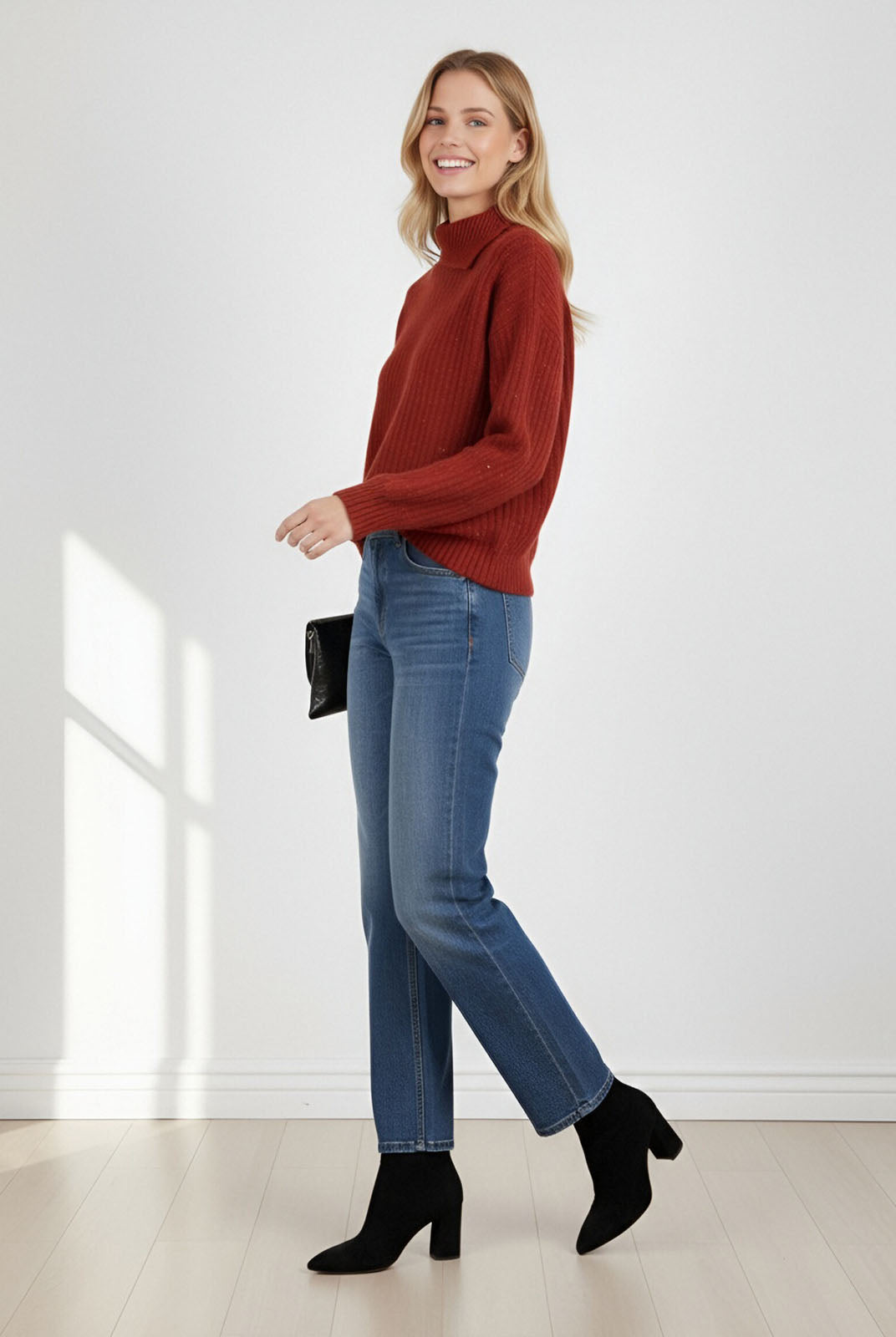 ASOBIO 100% Wool Sequin Sweater