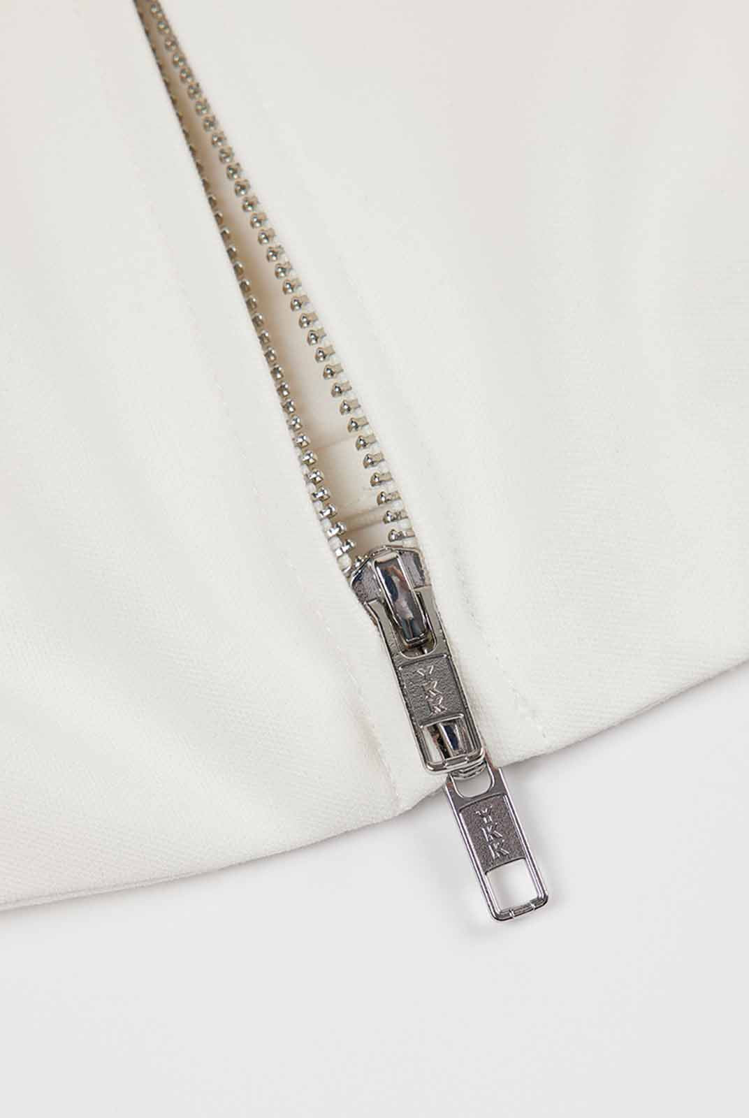 Double-Zip Sleeveless Fitted Shirt Top