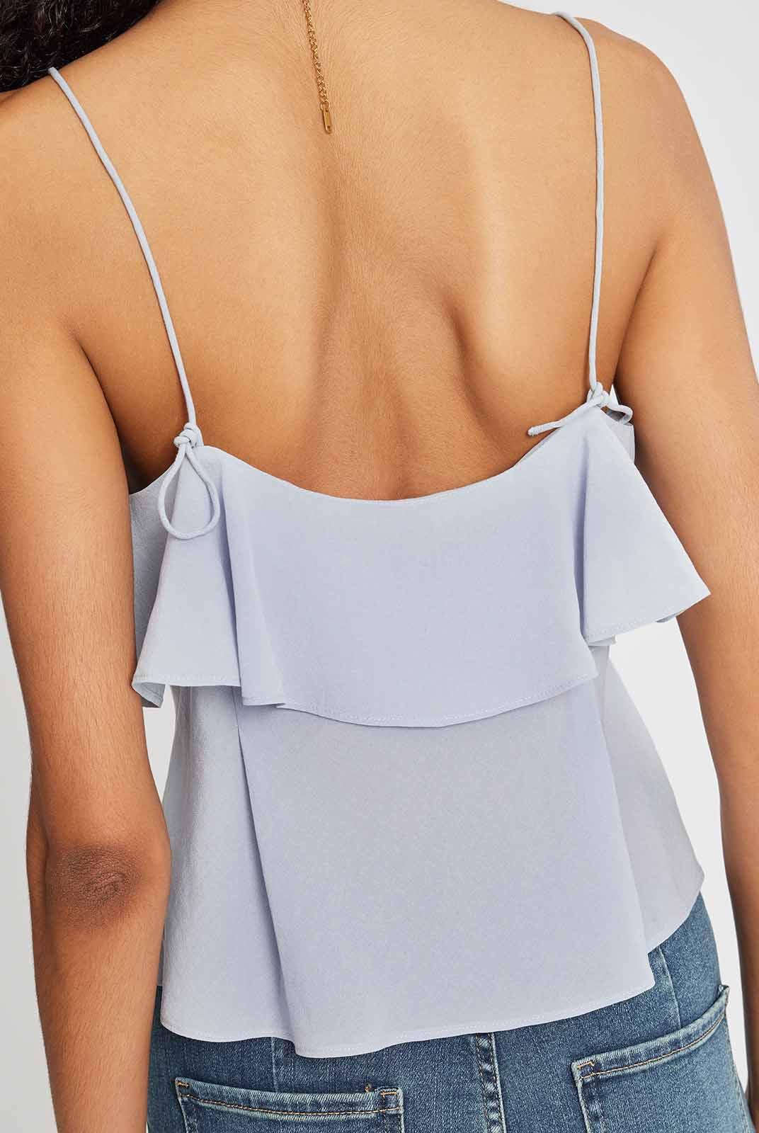 Ruffled Chiffon V-Neck Camisole