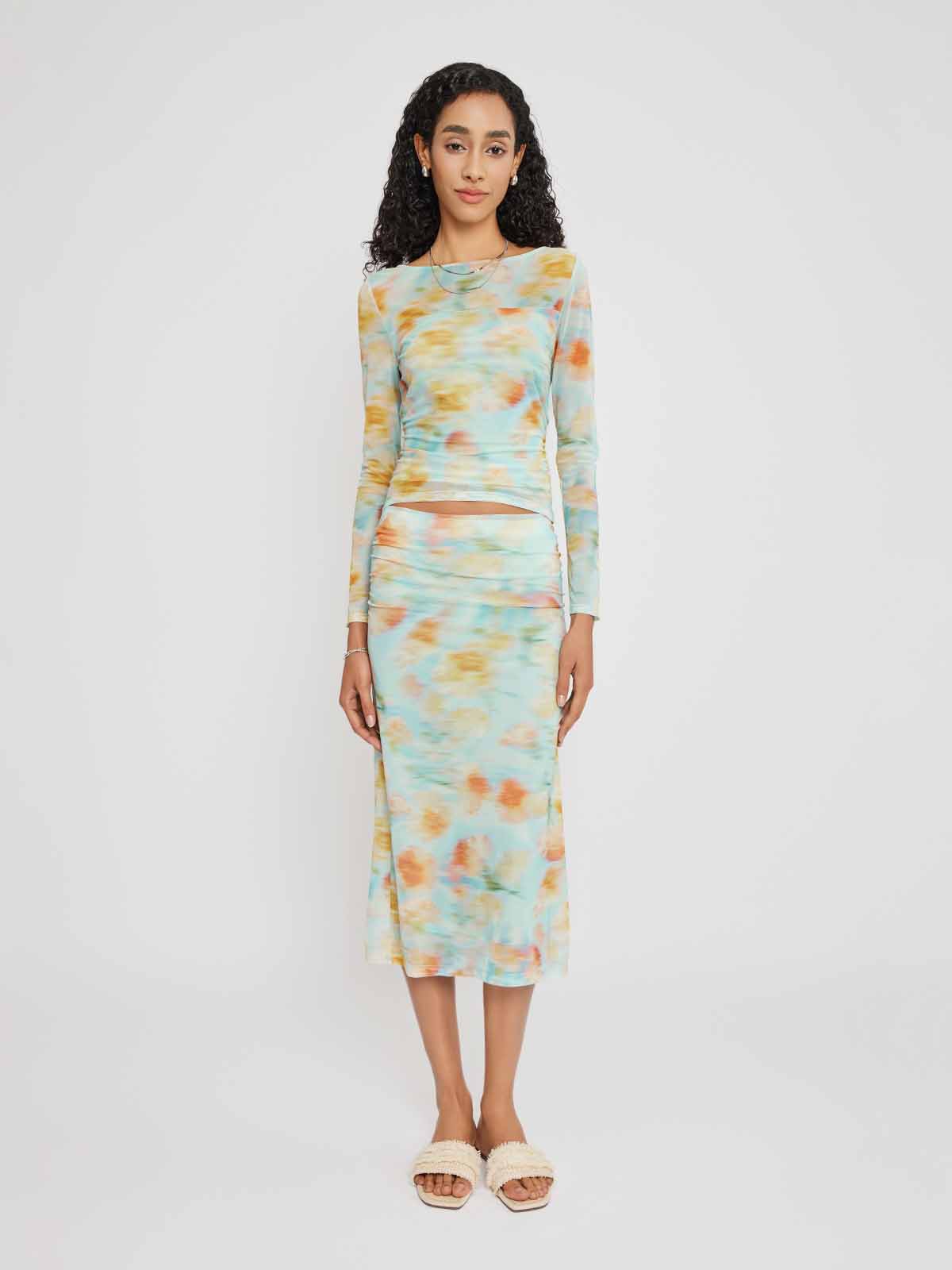 Mesh Midi Skirt