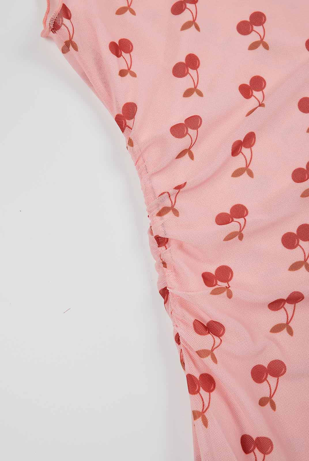 ASOBIO Ruched Tulle Midi Dress