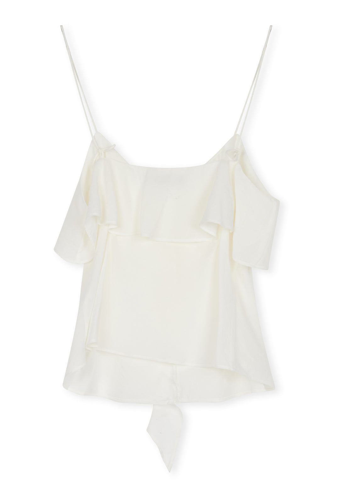 Ruffled Chiffon V-Neck Camisole