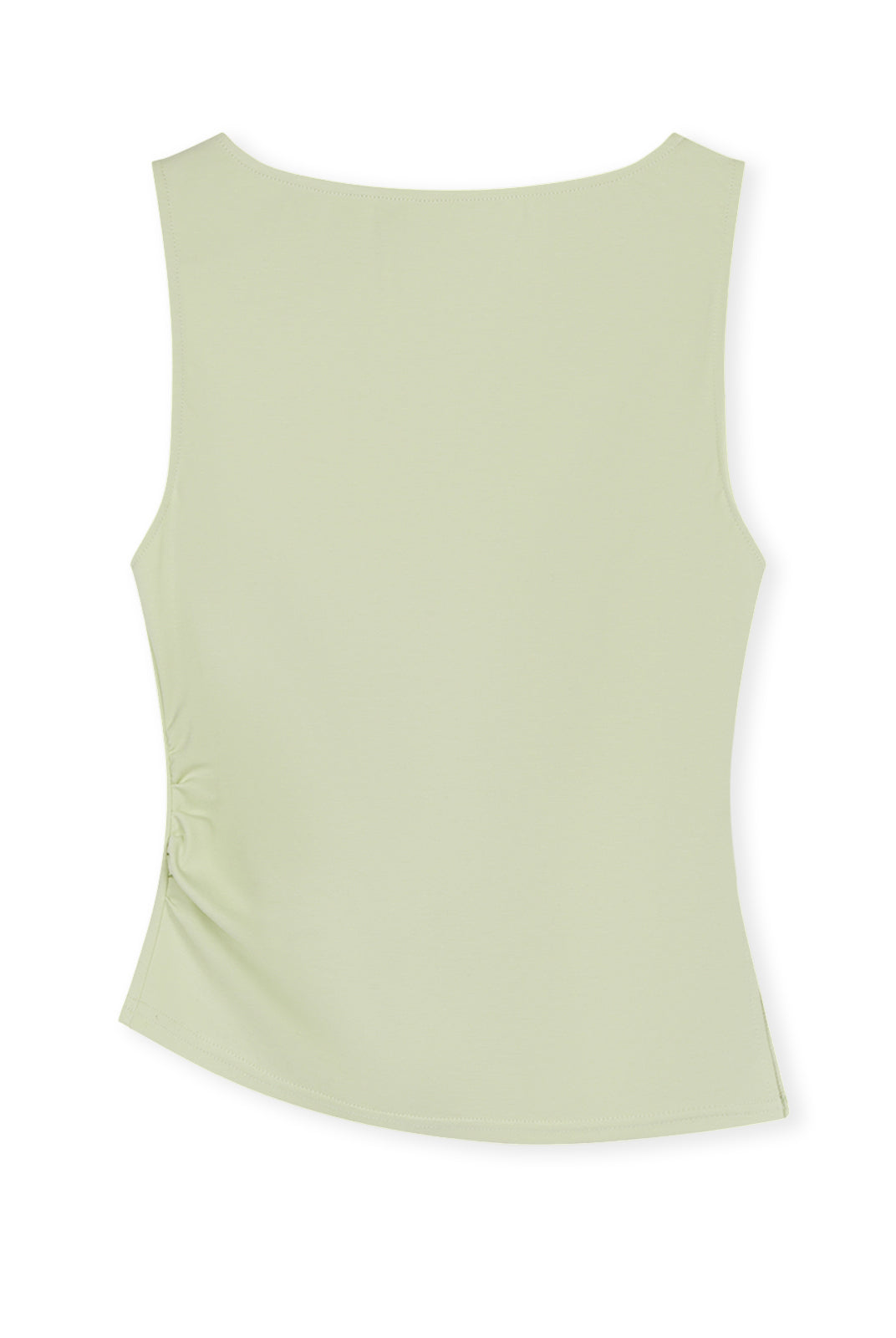 Ruched Side Asymmetrical Hem Sleeveless Top