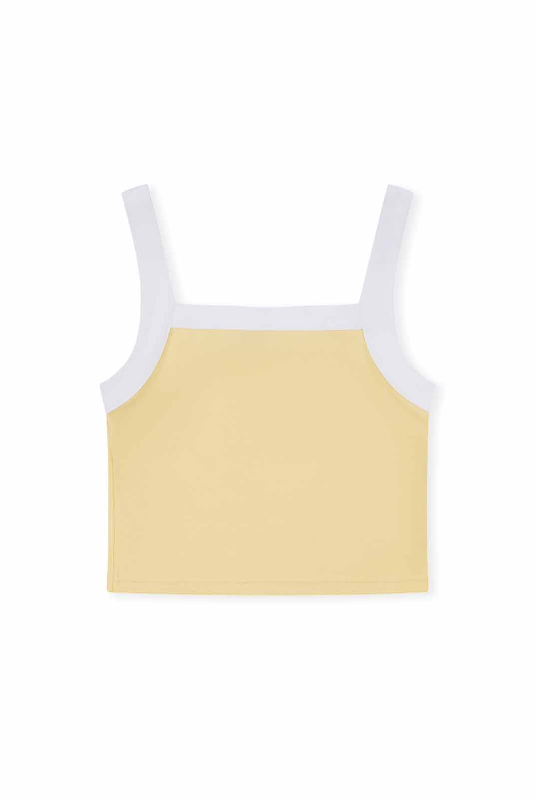 Contrast Wide Strap Knit Sports Cami