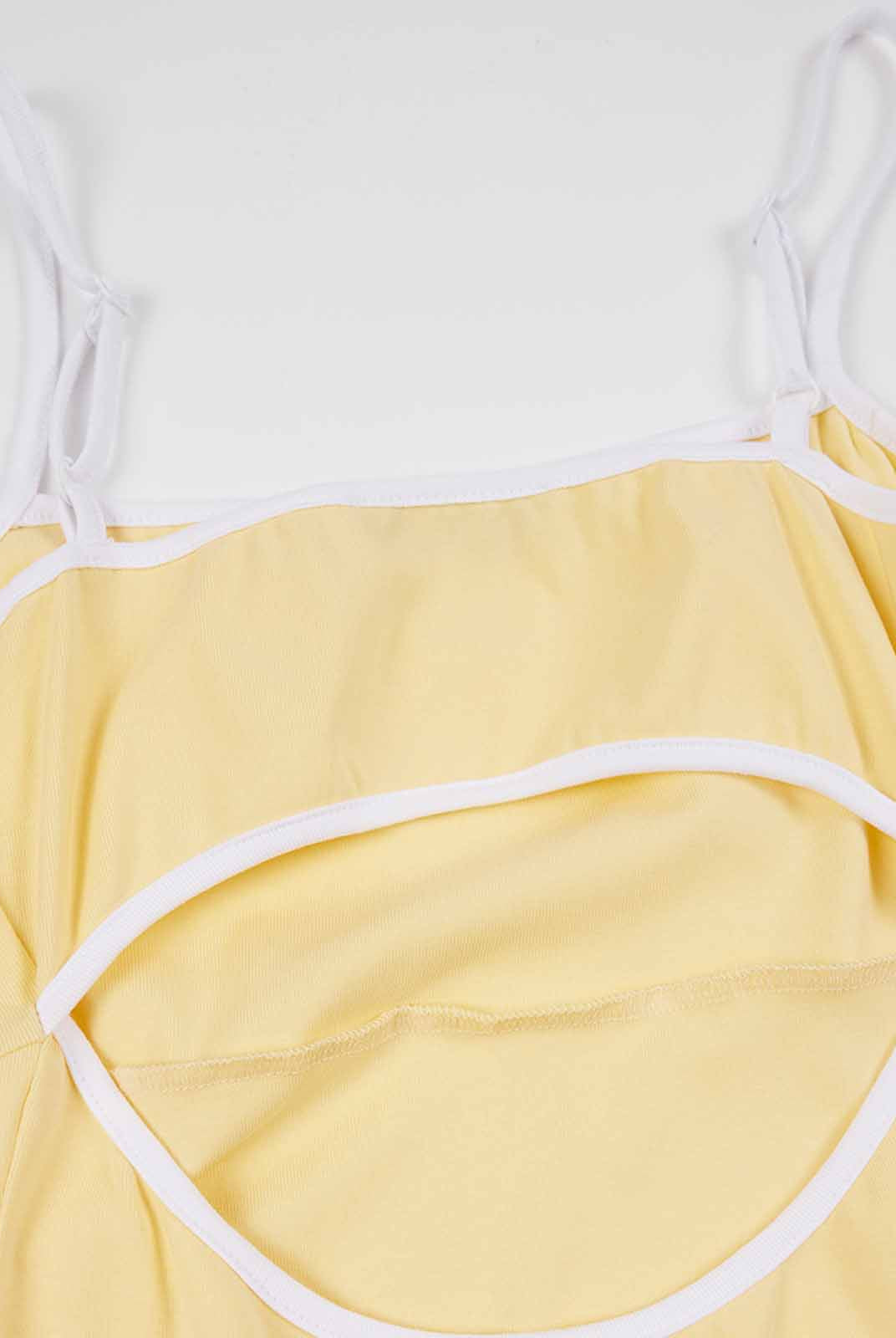 Contrast Strap Cutout Midi Dress