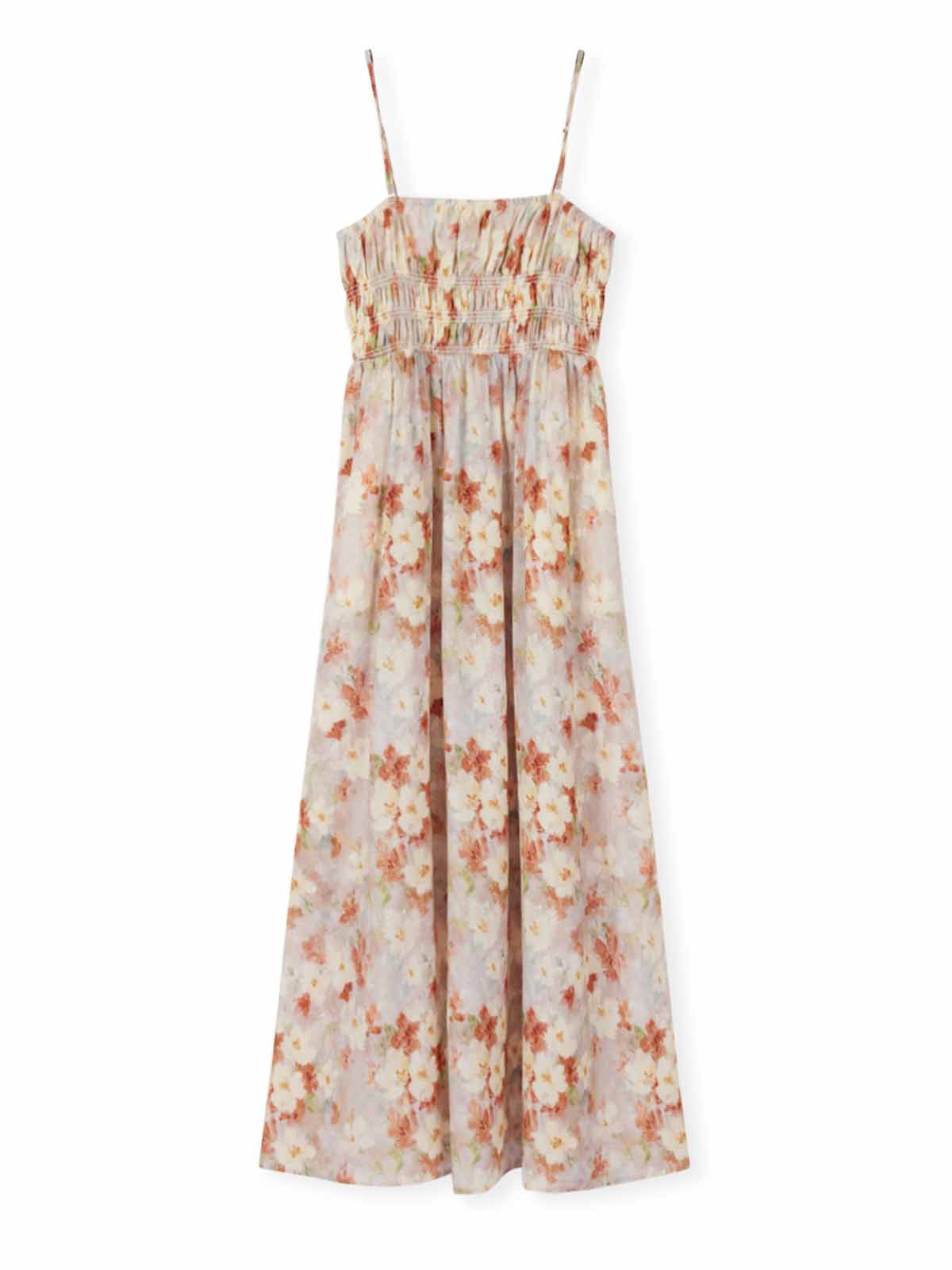 Smocked Maxi Dress with Removable Straps