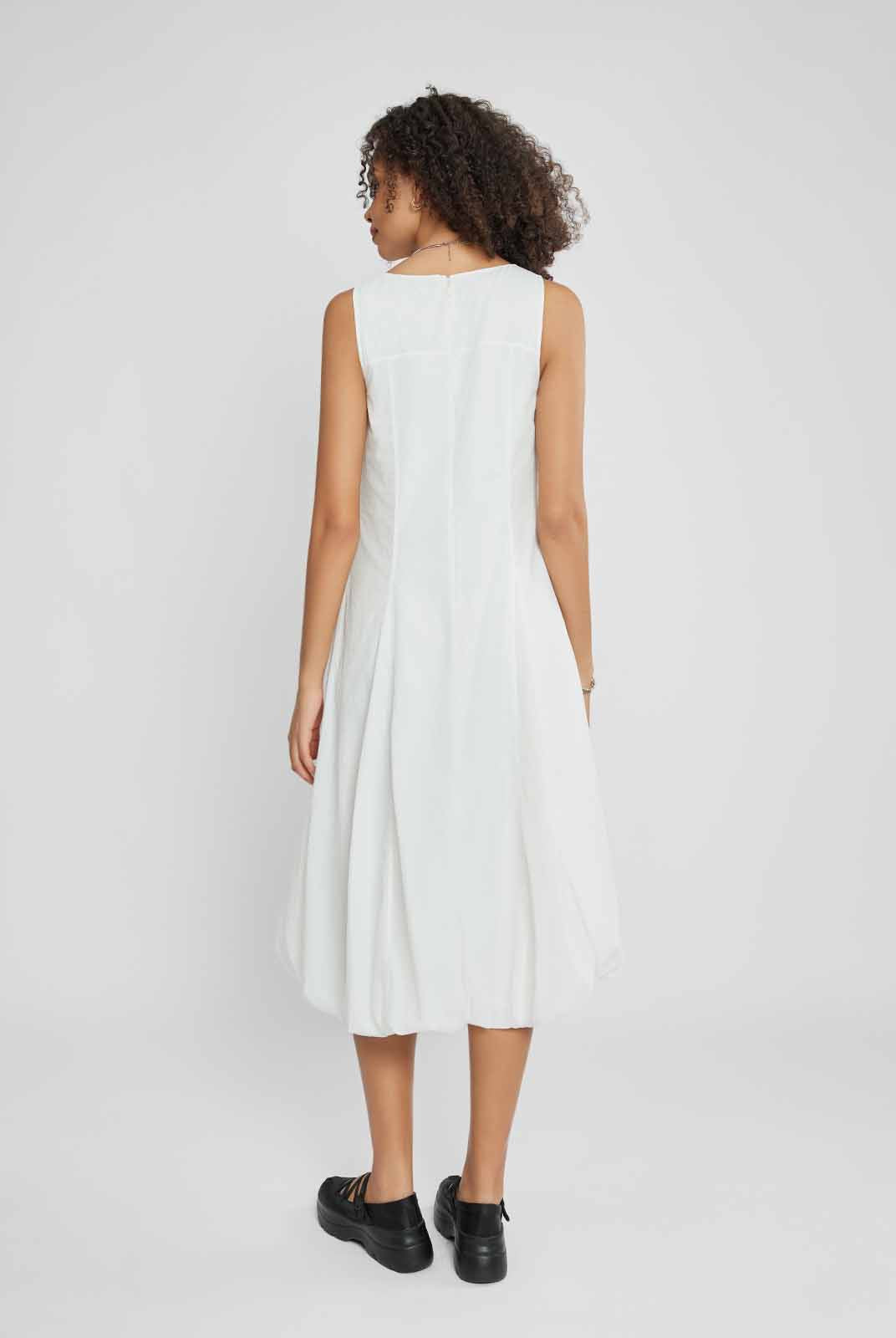 ASOBIO Sleeveless Bubble-Hem Midi Dress