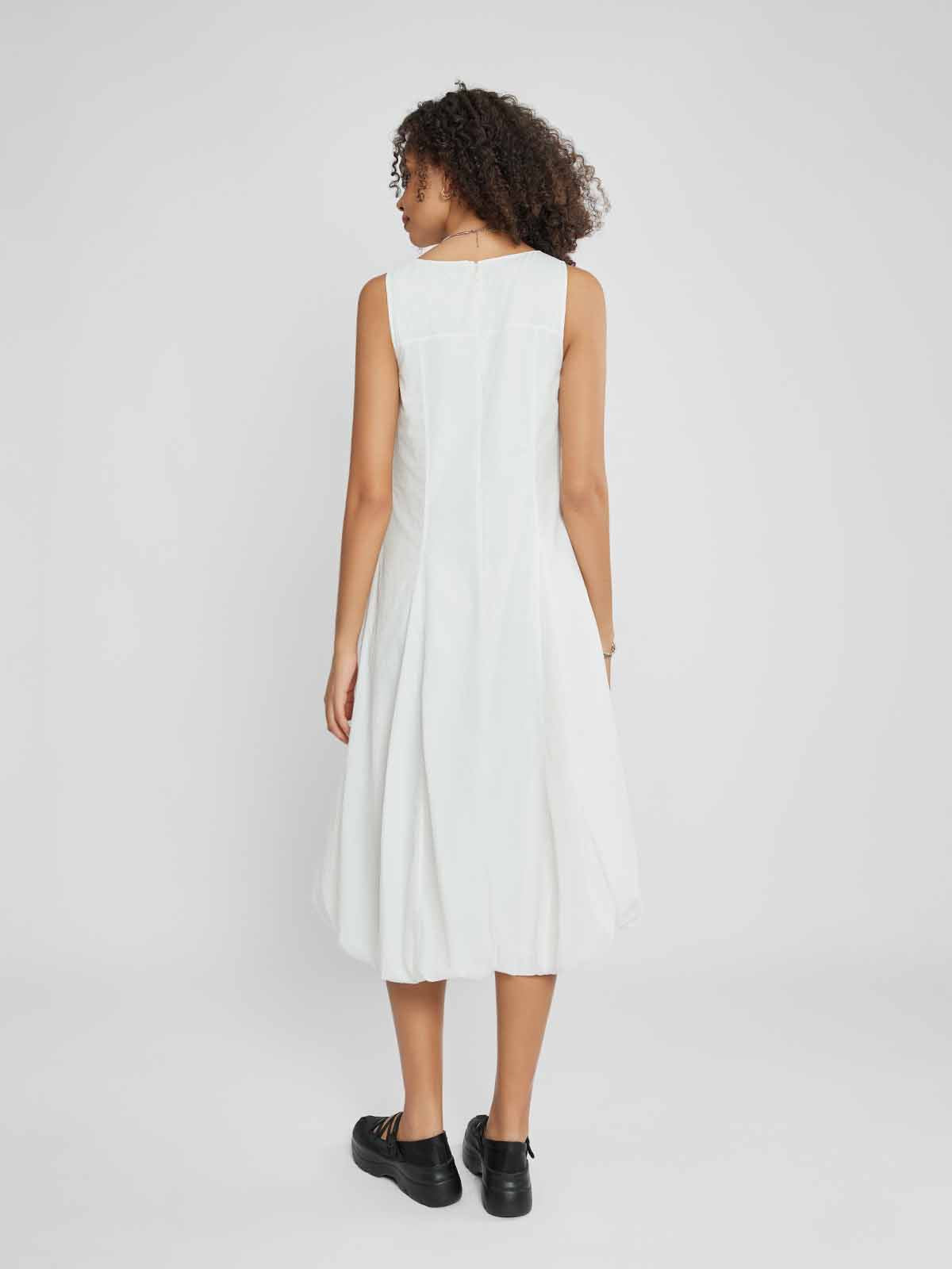 ASOBIO Sleeveless Bubble-Hem Midi Dress