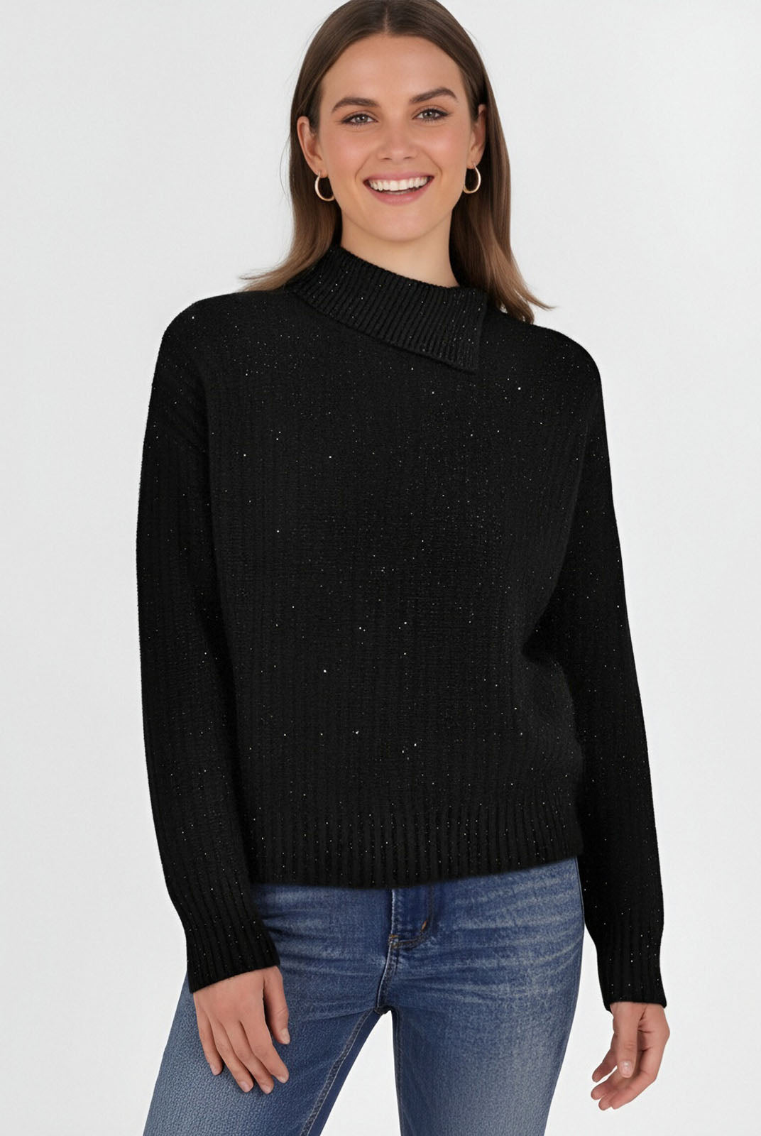 ASOBIO 100% Wool Sequin Sweater